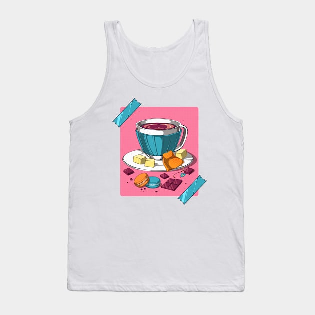 The teatime with some hot tea and sweets Tank Top by AnGo